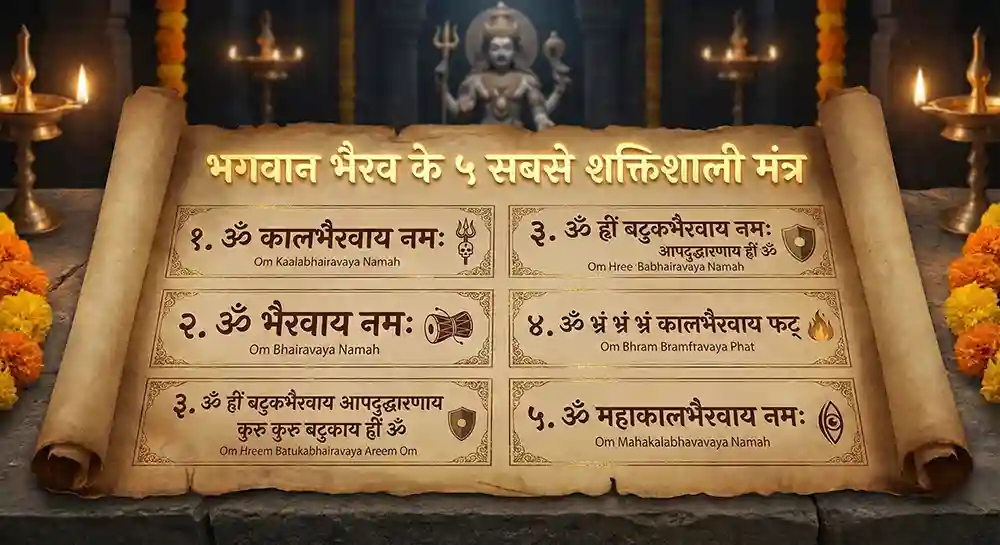 भगवान भैरव के 5 सबसे शक्तिशाली मंत्र (5 Powerful Bhairav Mantras)